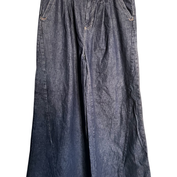 FREE PEOPLE EQUINOX DENIM TROUSER IN RITUAL/WIDE LEG/DEMIN/28 - Picture 4 of 8